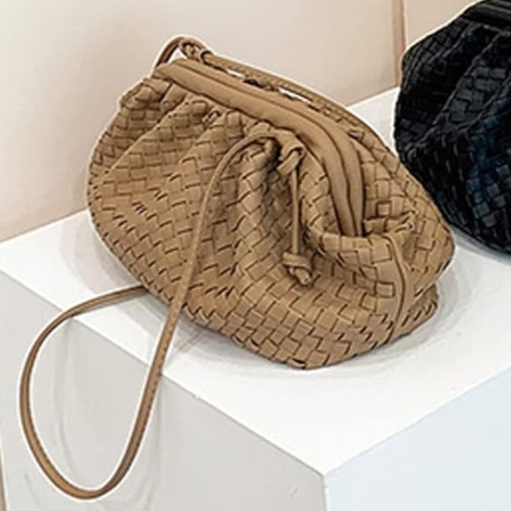 Woven Clutch Purse Handbag Designer Look Bottega Vibes